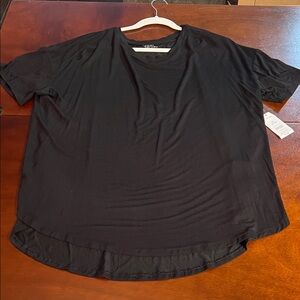 Time and Tru Black Crew Neck tunic tee Top